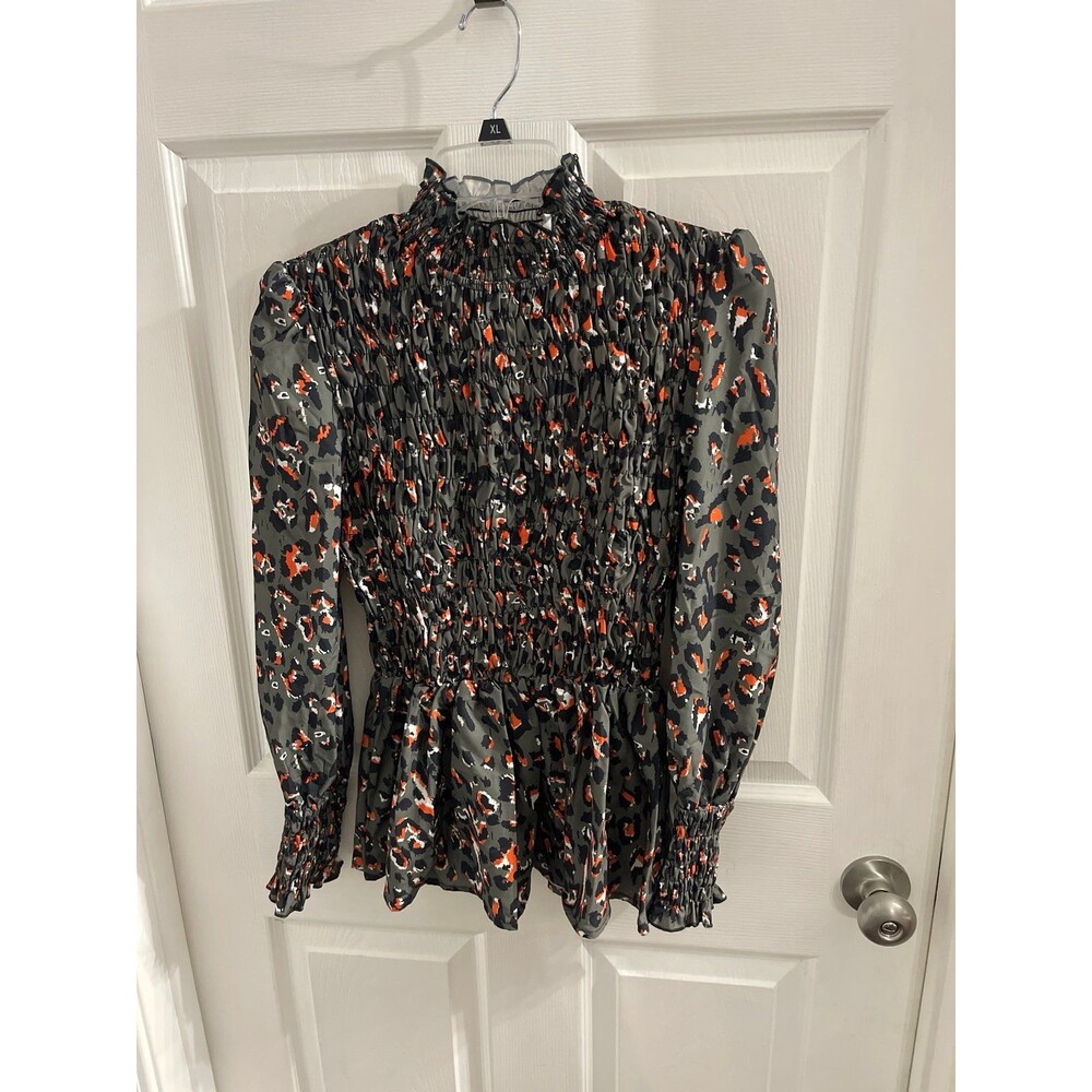 Long Sleeve Smocked Blouse Size S